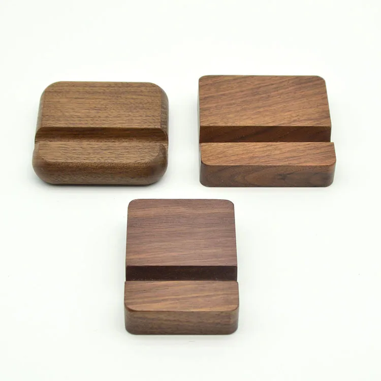 Solid wood phone holder Wooden smart phone stand Wooden cell phone display stand
