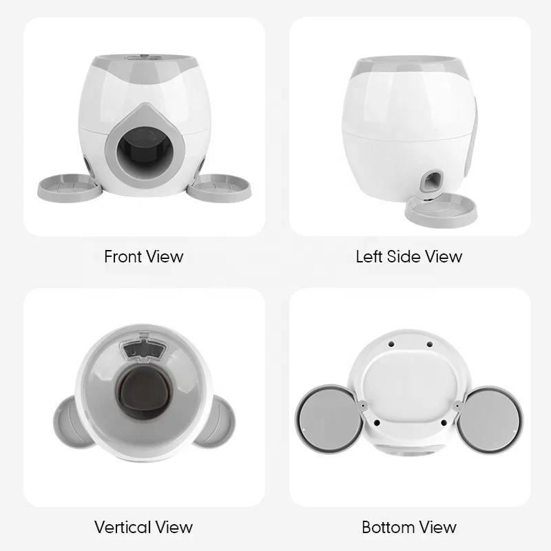 Dog electric interactive throwing training thrower machine mini tennis automatic dog ball launcher with pet feeder