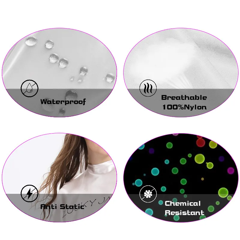 New Arrival Professional Polyester Hair Salon Capes Cutting Customized Barber Capes With Logo female salon hair accessories 6A