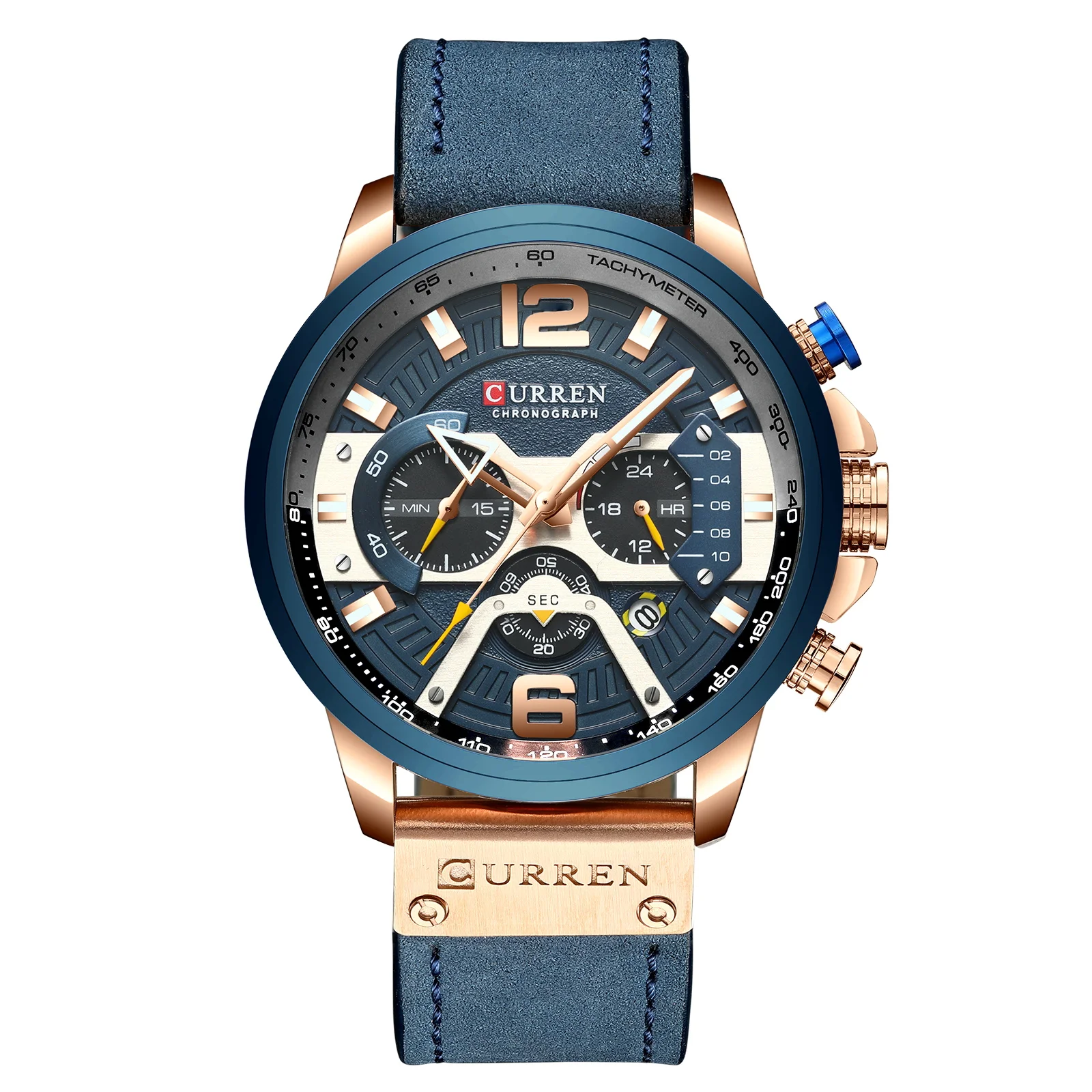 Reloj curren мужские часы 8329 спортивный стиль с хронографом большой циферблат Кварцевые Мужские наручные Гуанчжоу оптовые механизмом de cuarzo