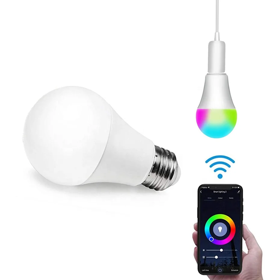 Dimmable Smart Bulb Wifi Lamp AC100-265V A60 Voice Control E27 Bombillas Led App Operate Alexa Google Assistant Wake up