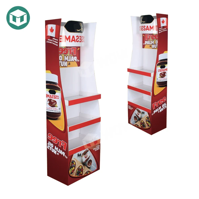 New Customized PP Corrugated Plastic Sheet Floor Display Mini Cookie Floor Display for Supermarket