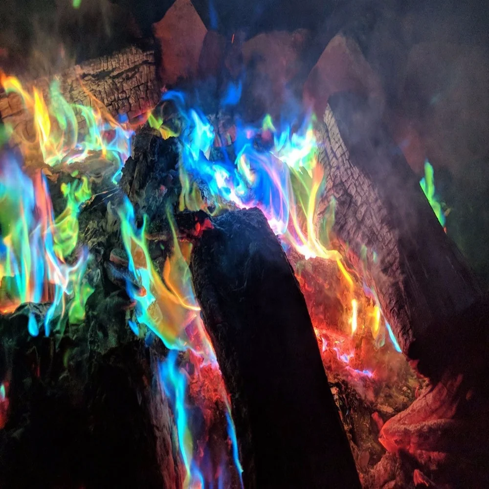 Twice The Color Rainbow Magical Creates Vibrant Colorful Wood Burning Fires Colored Mystical Flames Magic Fire Powder