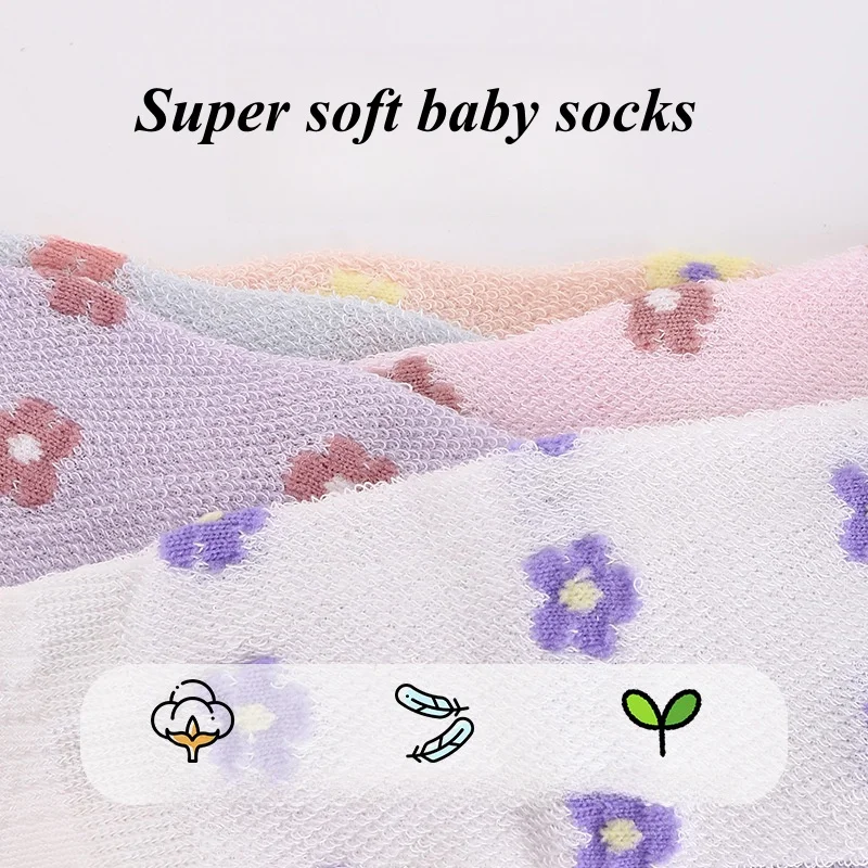 wholesale newborn toddler flower pattern soft cotton Ruffled Infant Tube Long Socks 0-6 months