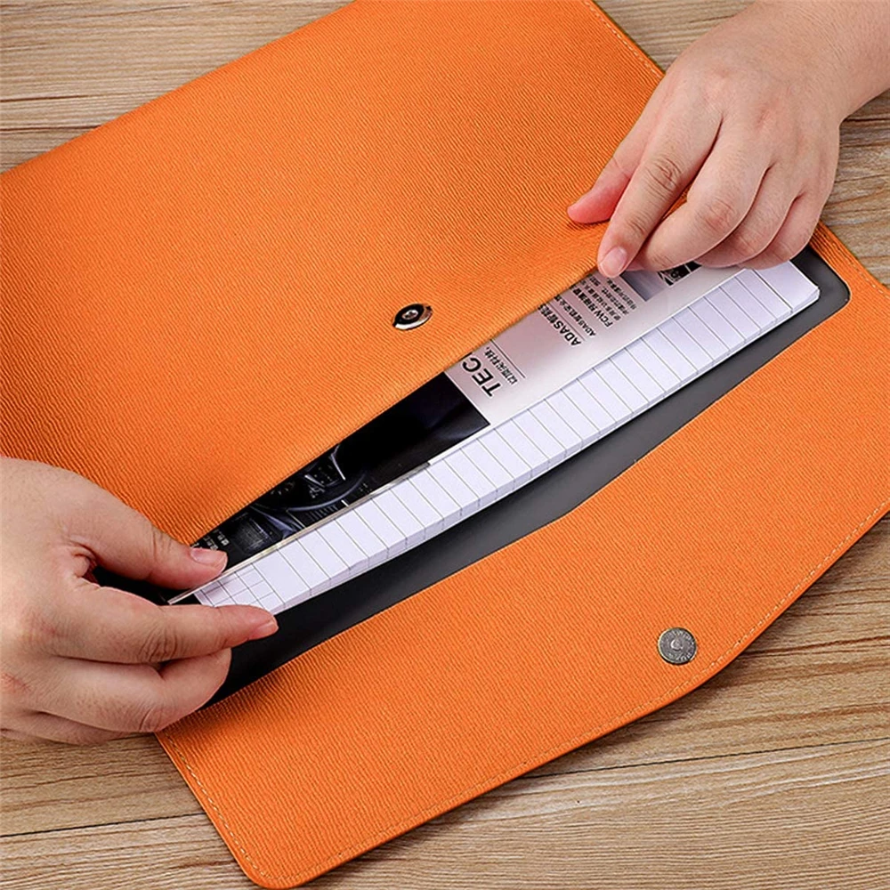 Папка для документов А4 из ПУ кожи, держатель для документов, водонепроницаемая папка-портфель с защелкой