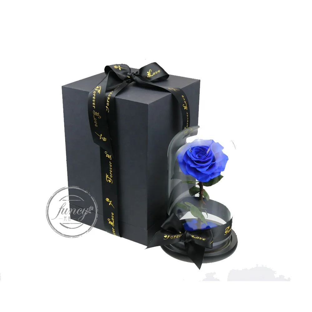 New Product Ideas Luxury Gift Sets Valentine Wedding Favors Eternal Forever Flower Preserved Rose in Glass Dome