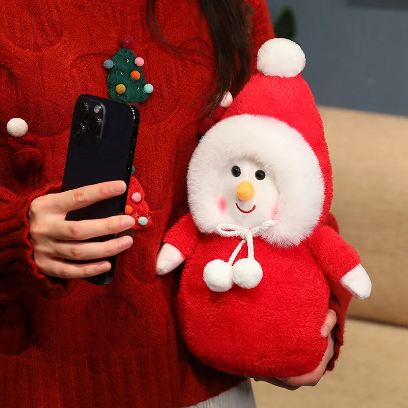 Christmas Day Decoration Scarf Snowman Doll Cartoon Standing posture Smile Little Snowman Plush Toy