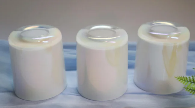 Hot Selling Empty Glass Iridescent Candle Jar For Christmas