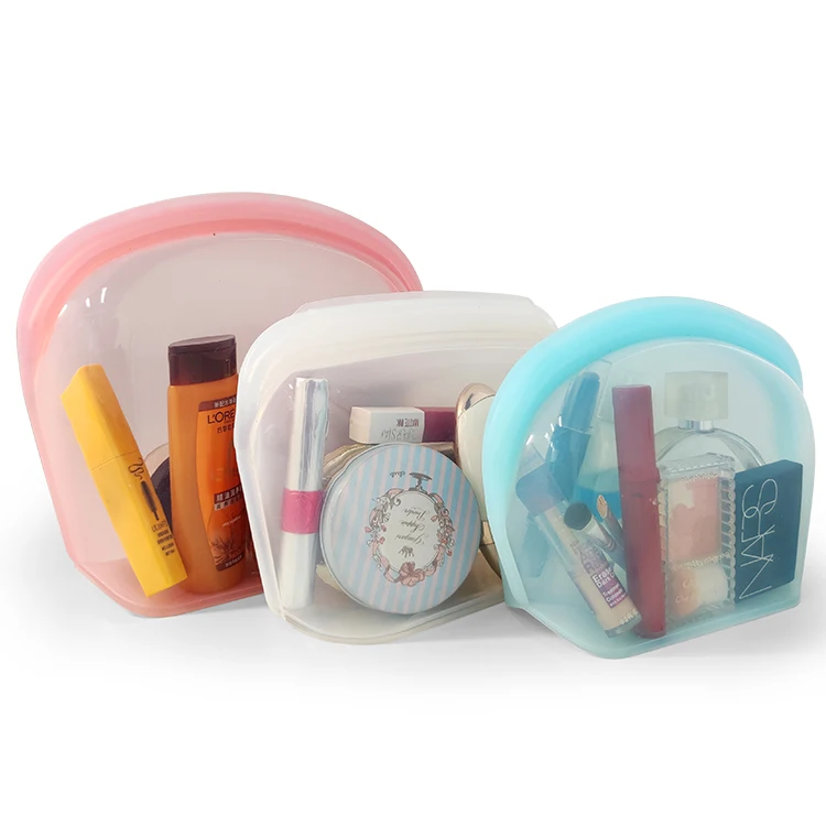 Makeup Bag Beauty Cosmetic Reusable Storage Bag Gift Moistureproof Silicone Travel Bag