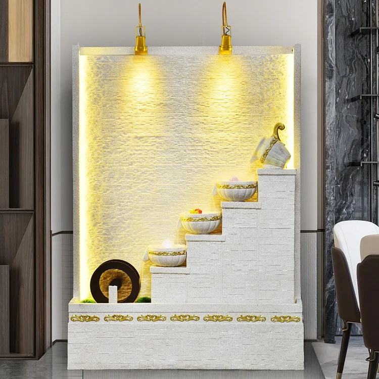 European Style Modern Waterfall Fountains Garden Decoration Indoor Hall Decor Fiberglass Outdoor Garden Water Fountain