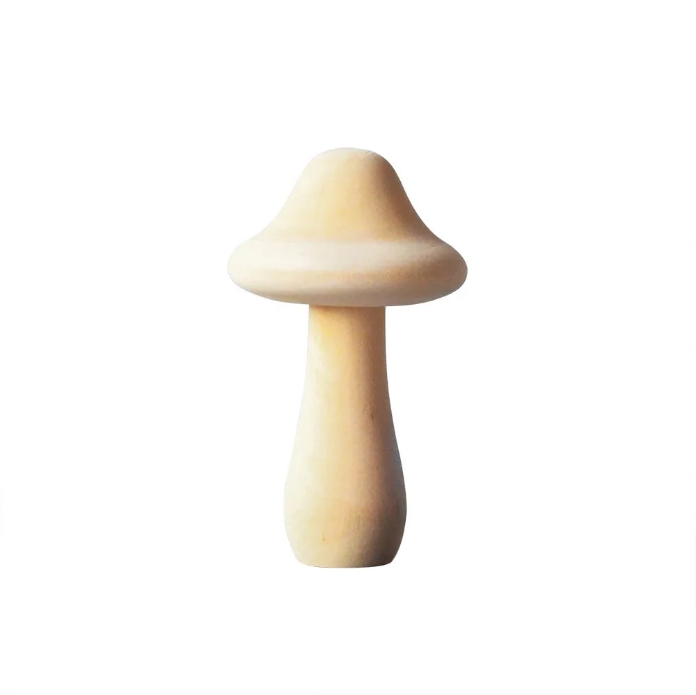 unfinished wooden mushroom shapes natural wood craft toys figures handmade sculpture kokeshi dolls materiales montessori doll
