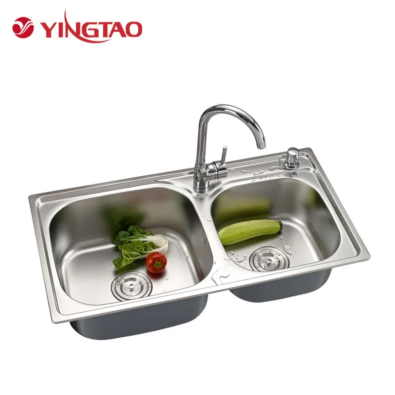 Wholesale price modern stainless steel double bowl kitchen sink with dishwasher