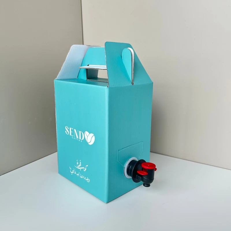 Restaurant Supplies Coffee Take Out Container To Go Carrier Box Custom Kraft Paper Coffee Tea Beer Beverage Packaging Bag in Box