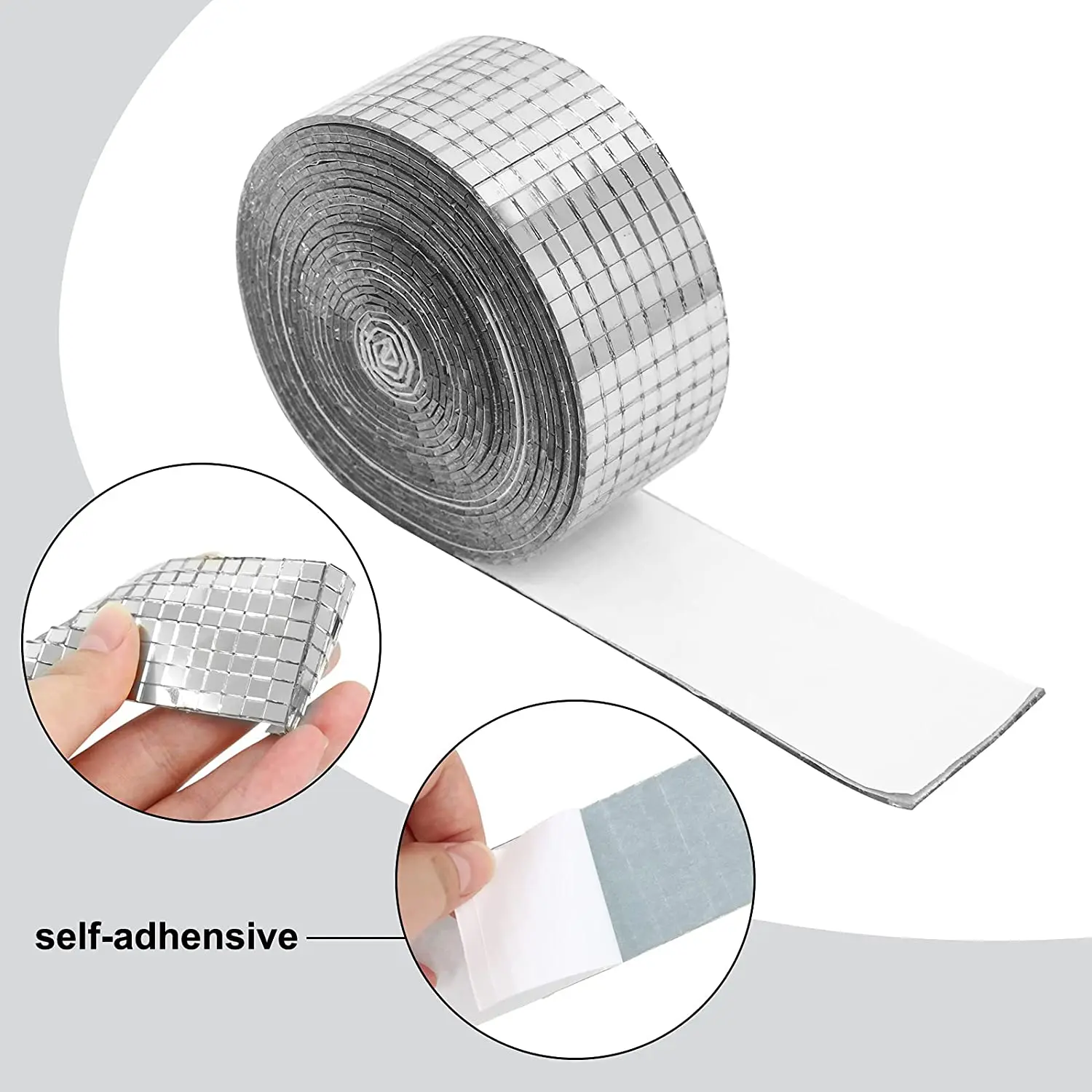 Factory Wholesale Gold Silver Pink Disco Ball Self Adhesive DIY Mosaic Antique Glass Mirror Wall Tiles