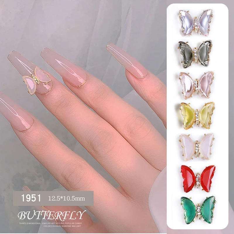 3D Nail Accessories Wide Applications Rhinestones Bowknot Nail Jewelry Bow Ornament butterfly nail art decoration sequin