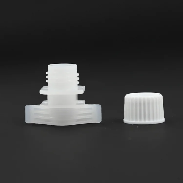 plastic pouch spout with cap for detergents liquid pouch plastic spout caps