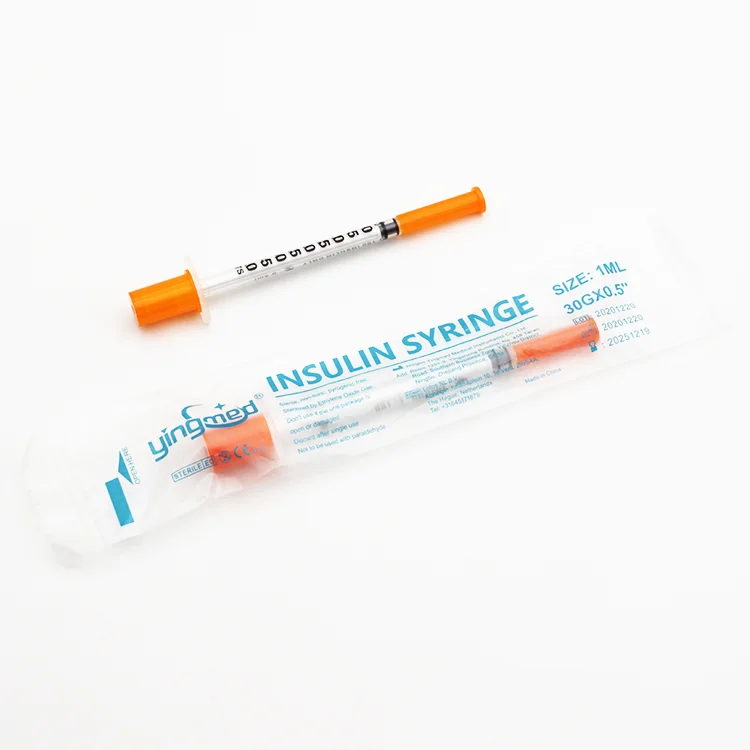 Yingmed Disposable Medical Syringe Diabetic Syringe 0.3Ml 0.5Ml 1Ml Insuline Syringe With Needle