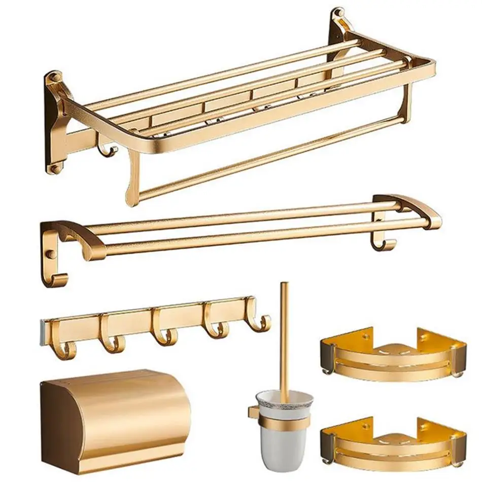 2021 New Fashion Bathroom Accessories Golden Space Towel Rack Pendant