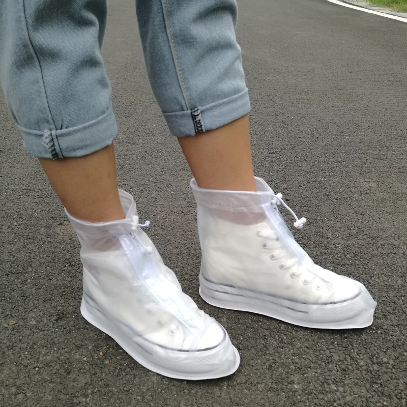 New Silicone Waterproof Shoe Cover Rain Boot Zipper Thick Sole Wholesale
