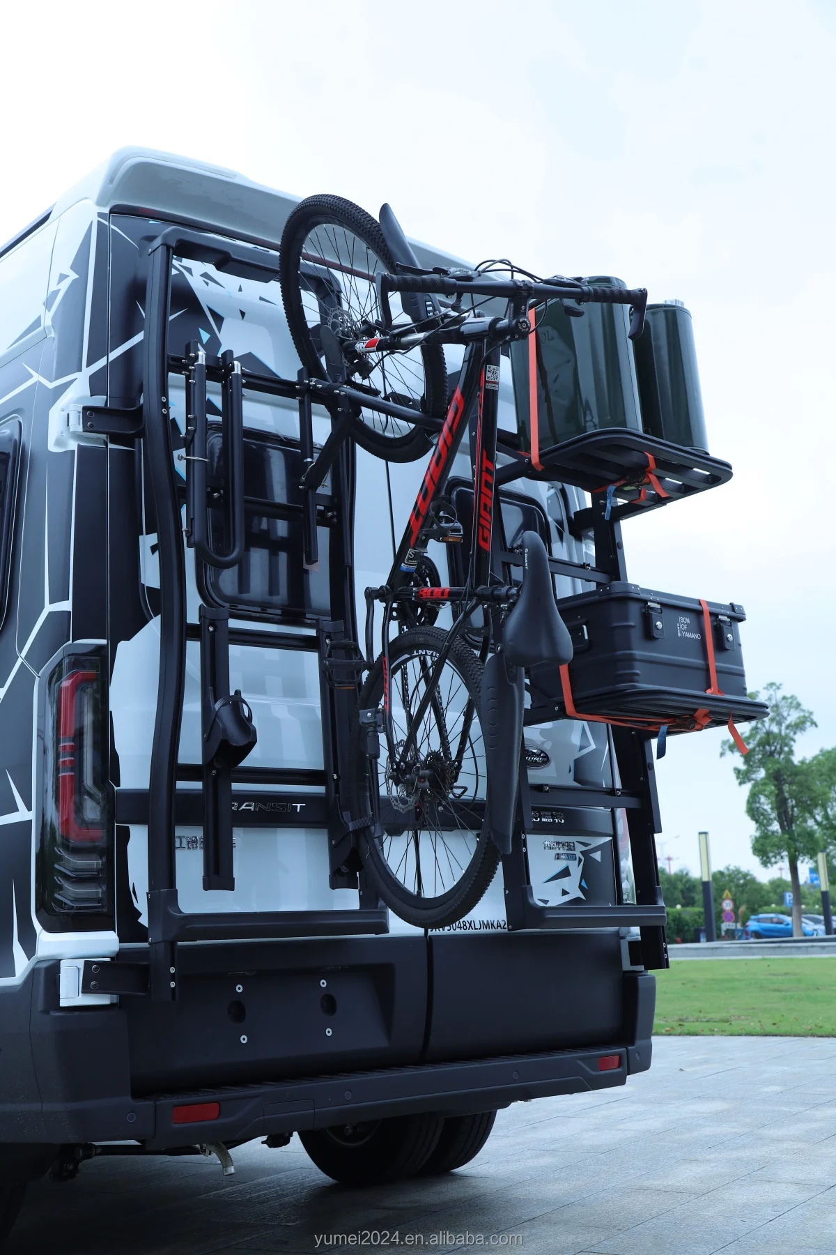 Yumei Motorhome /Trailer RV part  accessories back rack ladder tire rack rear bike carrier rear box rack combination