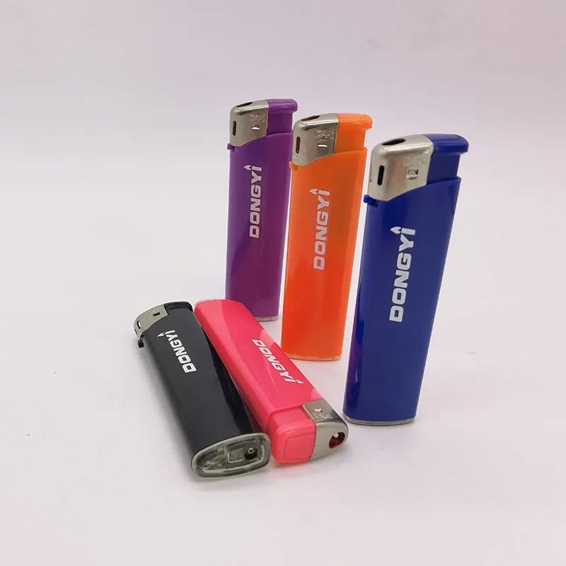 Dongyi Wholesale New Design Customization Solid Transparent  Electronic Gas Lighter Portable Smoking Accessories Lighter