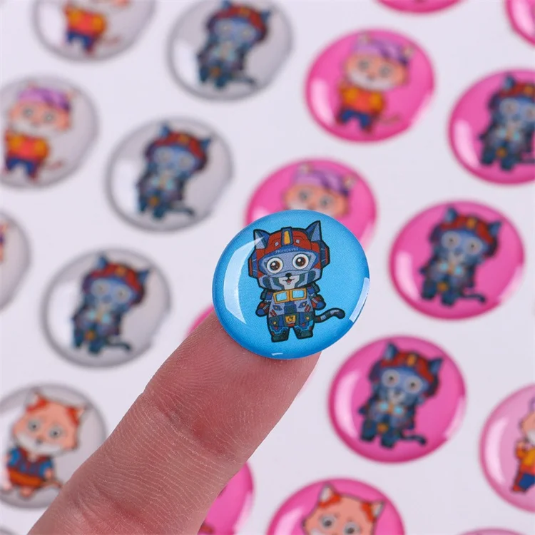 Die Cut Ins Decorative Resin Vinyl 3D Crystal Sticker Transparent PVC Epoxy with UV Printing Custom Animal Sticker for Craft Use