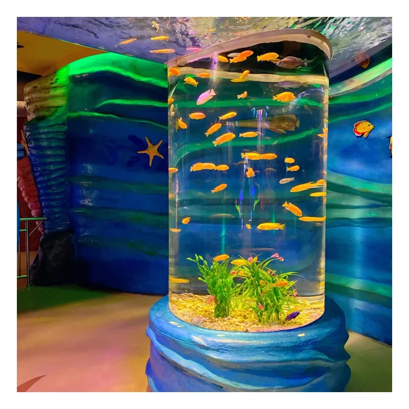 Clear acrylic cylinder panel acrylic aquarium wholesale fish aquarium big acrylic fish tank
