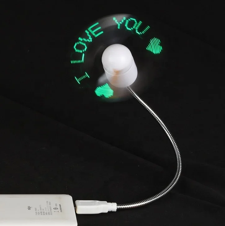 USB Fan with Programmable led flashing Messages for Wedding gifts