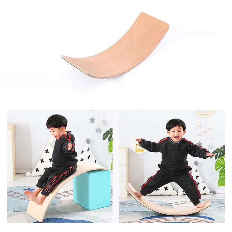 Seesaw Child Wood Balance Board Kids Game Wobble Board Balance Workout Twist Plates Fitness Training Plate Exercise Equipment