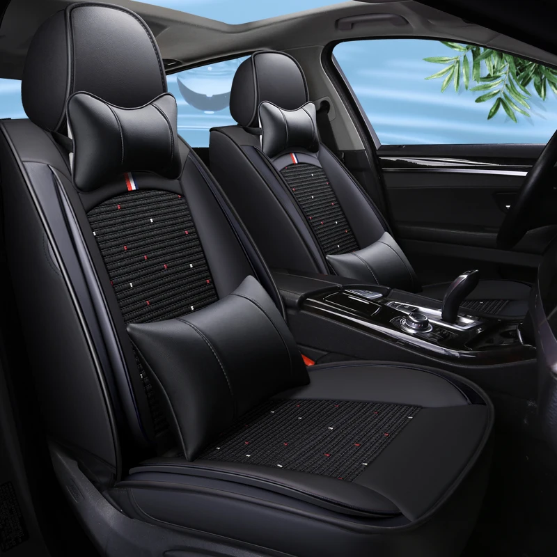 Customized for Chevrolet Chevy Silverado GMC Sierra Car Seat Covers Front Pair with Waterproof Faux Leather