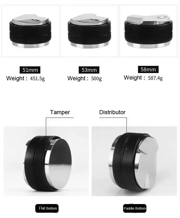 Espresso Coffee Powder Logo Gravity Tool 51Mm 58Mm 53Mm Tamper Coffee Distributor