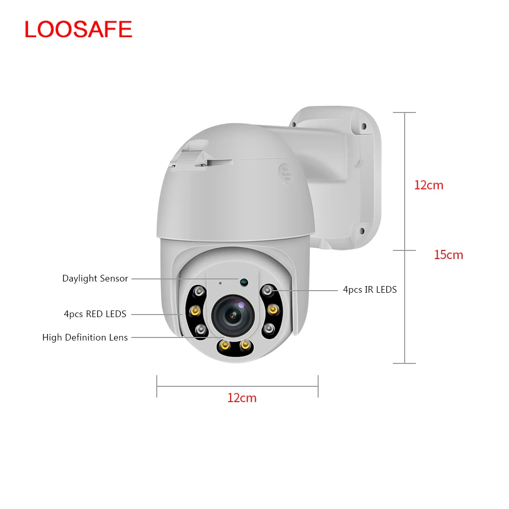 Ip-камера LOOSAFE 4 канала 2 МП ptz наружная Водонепроницаемая камера безопасности poe купольная ночного