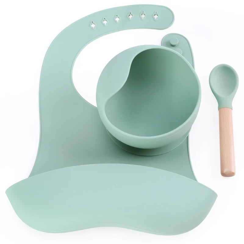 Customizable BPA Free New Design 360ml Baby Feeding Bowl Set Food Grade Silicone Baby bowl With Spoon
