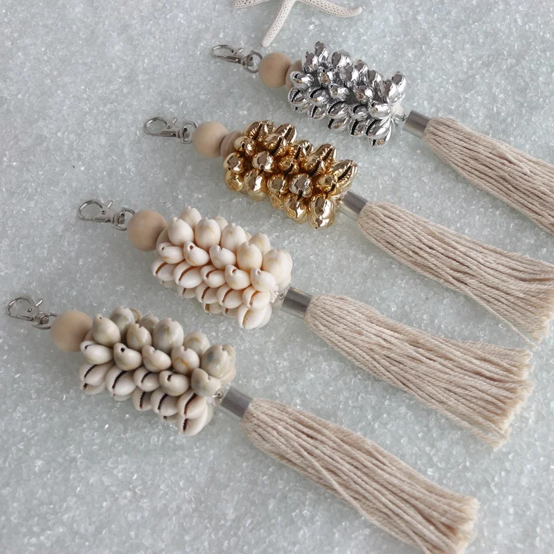 Hot selling Cowrie Shell Key Chain Natural Shell&Conch Home Decoration Shell Crafts & Gifts Tourism Souvenirs