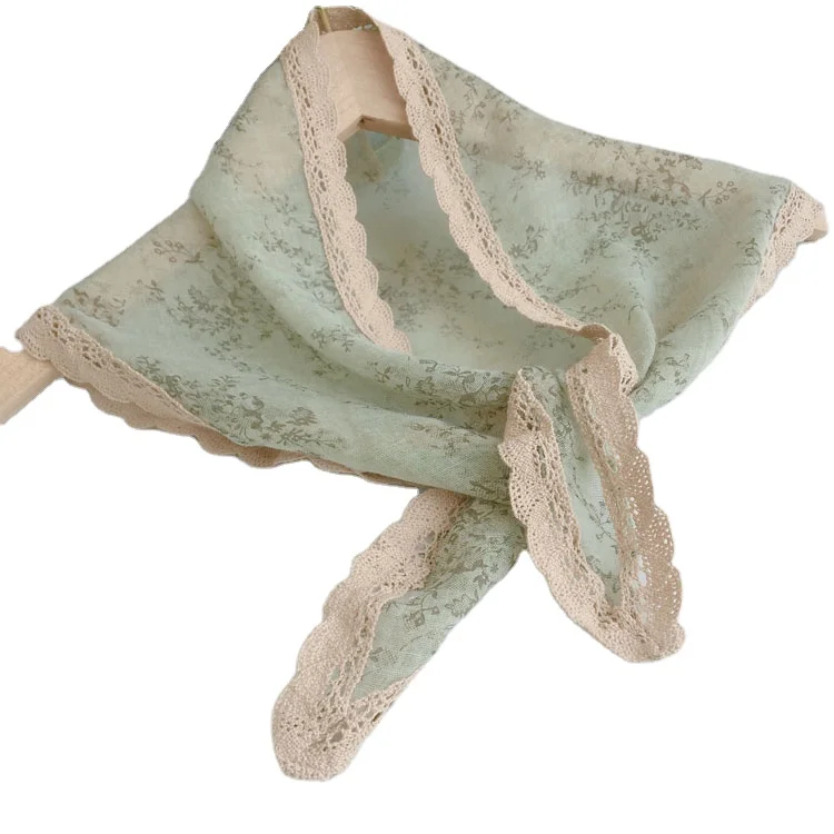 Sweet Crochet Cotton Triangle Scarf Hollow Summer Scarves Solid Color Plain Crochet Shawls Triangle Scarf