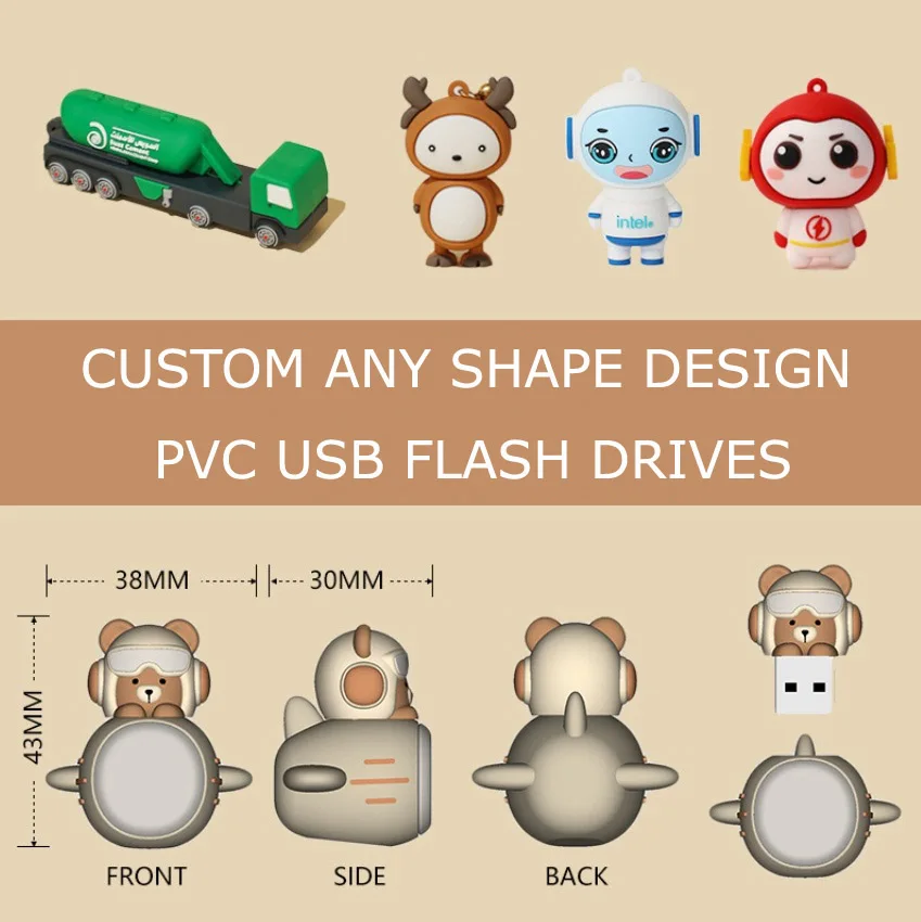 Индивидуальные ПВХ любой дизайн 2D/3D емкость 1 Гб-256 ГБ USB флэш-накопители
