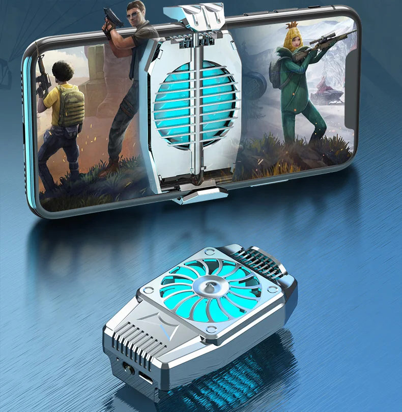 Gaming Phone Cooler Mobile Cooling Pad Portable Phone Holder mini Cell Phone Cooler Fan For Smartphone Games Radiator
