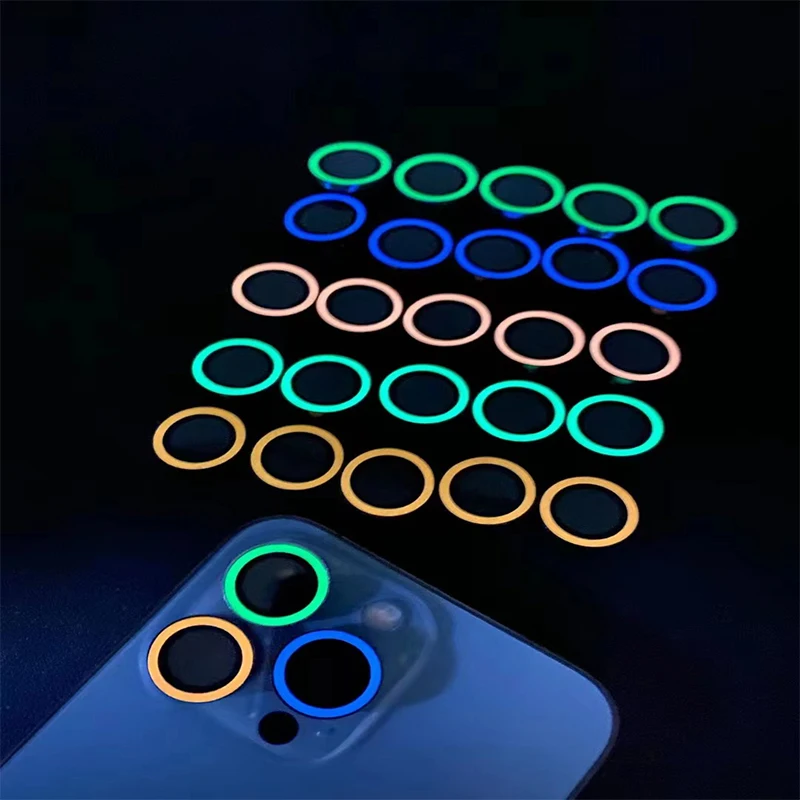 3D shine luminous  protector for iphone 11pro 12 pro max 13pro max night light camera lens