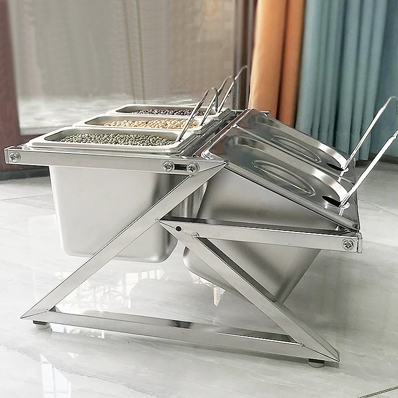Stainless steel portions basin rack jam box milk tea shop specific milk tea seasoning box Kitchen Storage Canisters
