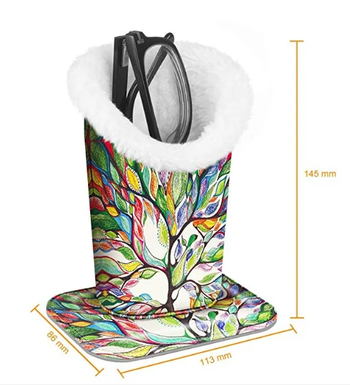 OEM Factory Supplier Sunglasses Eyeglasses Glasses Holder with Magnetic Base Premium Vegan Leather Stand storage Case