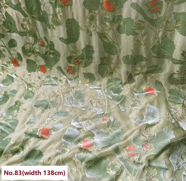Direct sales from China factory wholesale price 10mm pure silk velvet Suzhou garden style rotten flower fabric for clothing