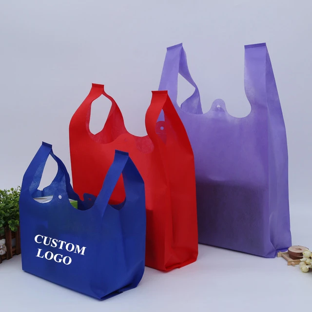 Eco-Friendly Customized Promotional Non Woven Bag reusable Cheap Carry d cut non-woven bags with logo custom