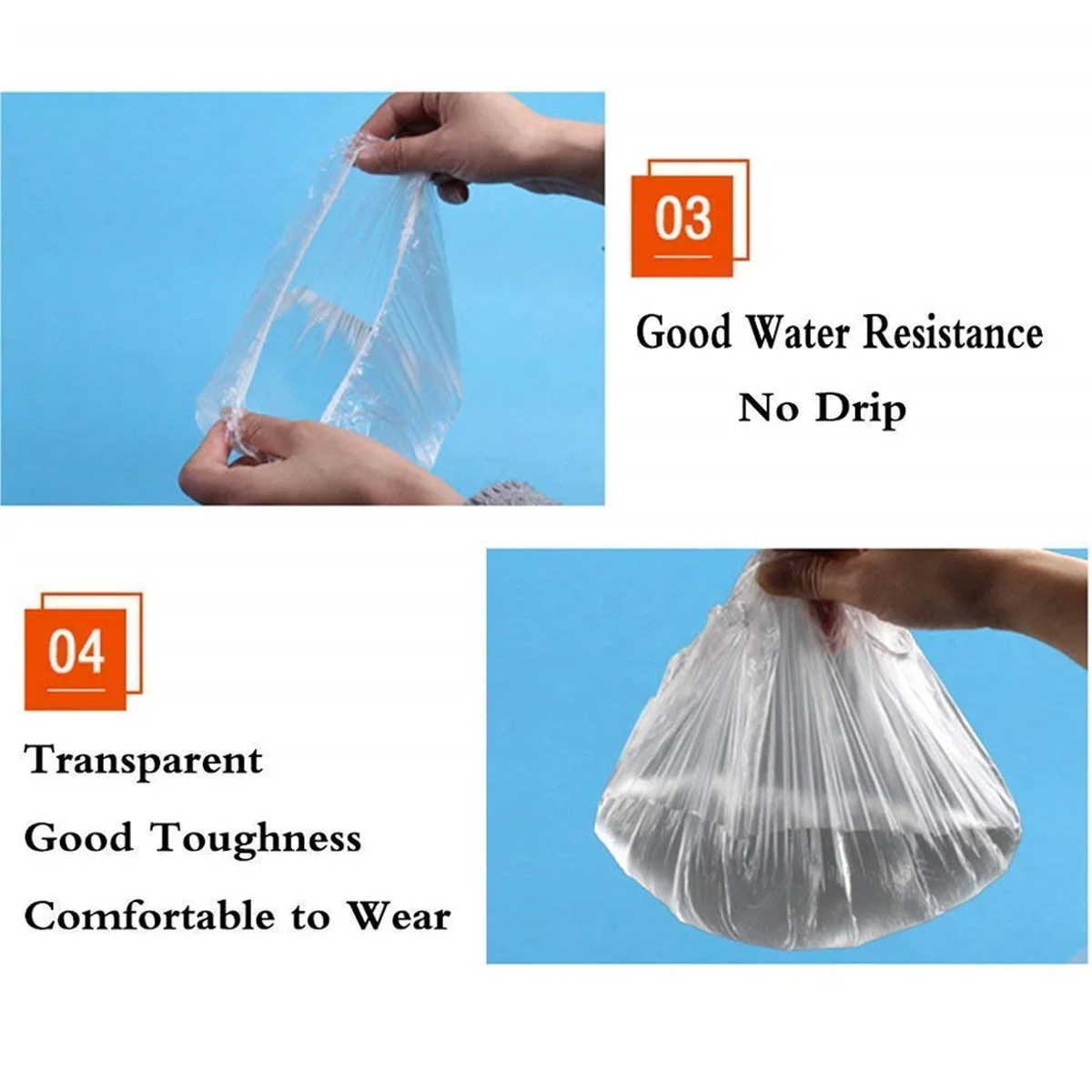 High Quality Waterproof Hotel Hair Cover Plastic PE Clear Disposable Shower Caps