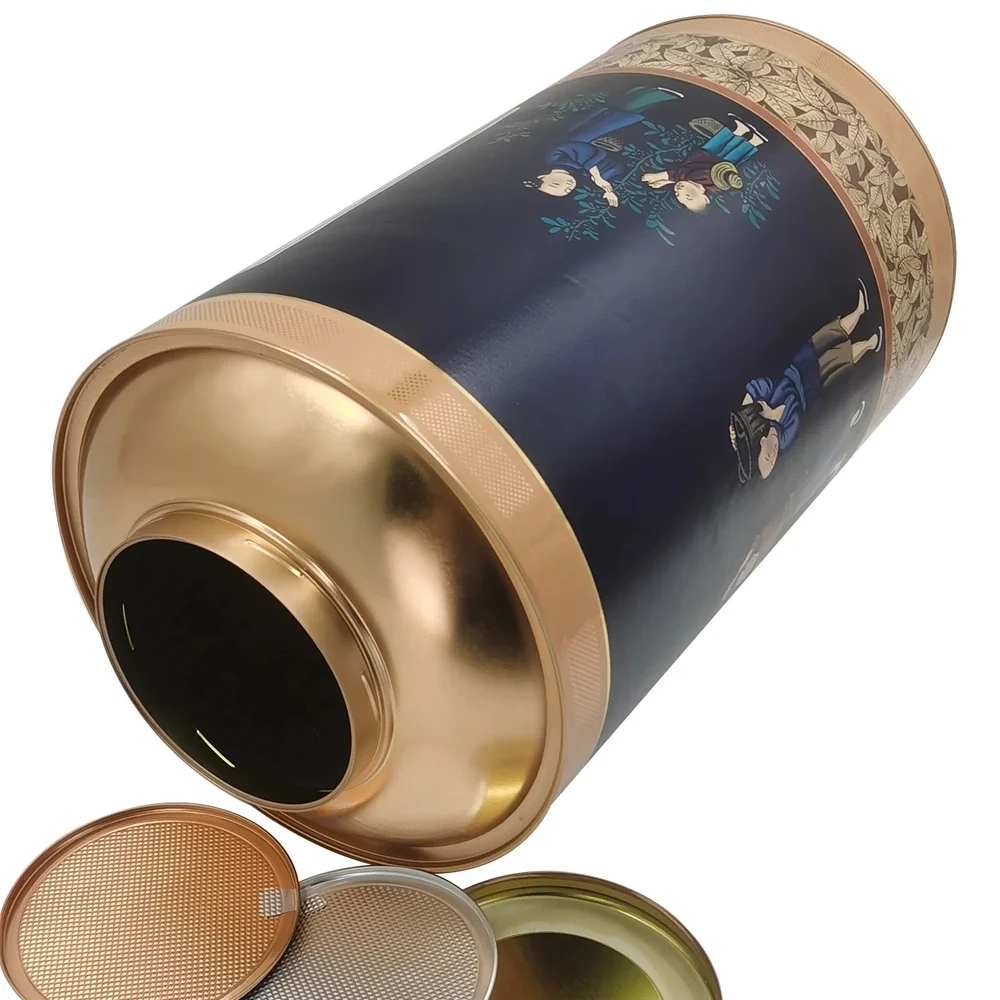 large airtight cardboard jars packaging without machine sealing big composite tin cans custom design kraft paper cans