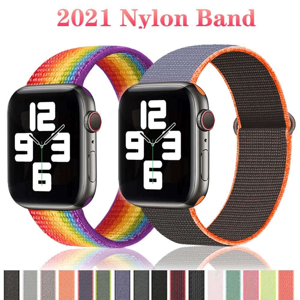 Ремешок для Apple Watch band 38 мм 42 нейлоновый спортивный браслет iWatch 44 40