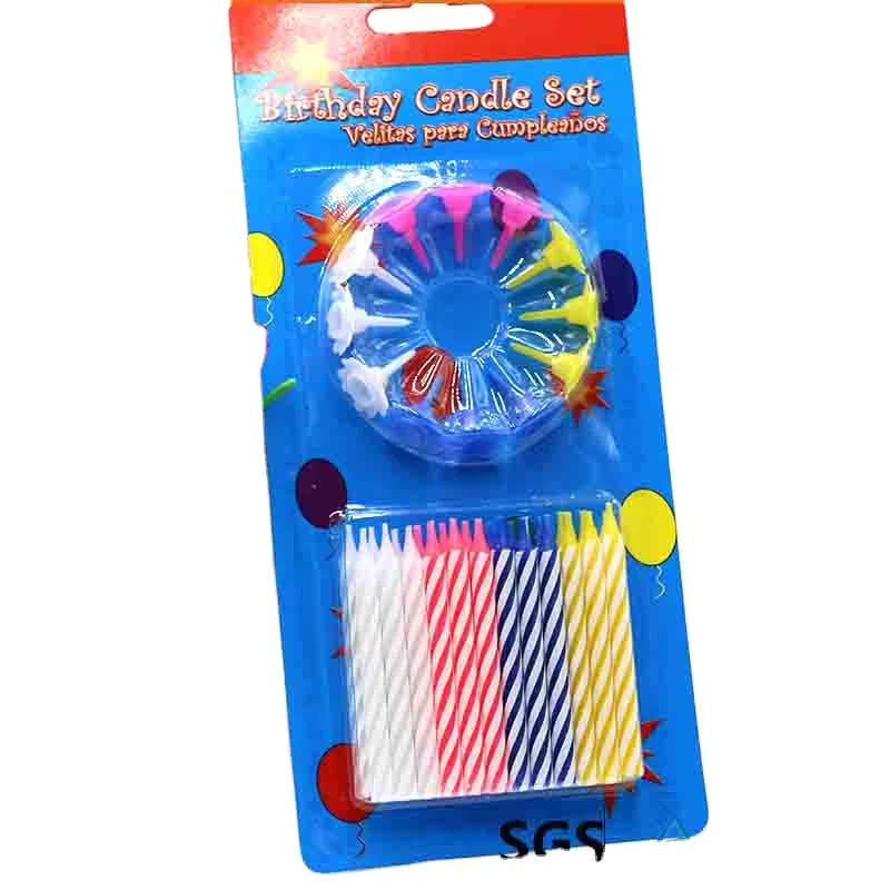 Spiral Colorful Happy Birthday Cake Candle For Children