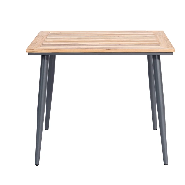 Teak outdoor furniture restaurant square wood dining table for resutaurant cafe garden