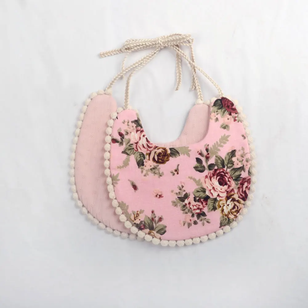 Beautiful baby bibs ramie and cotton fabric soft infant bandana bib for 0-5 years