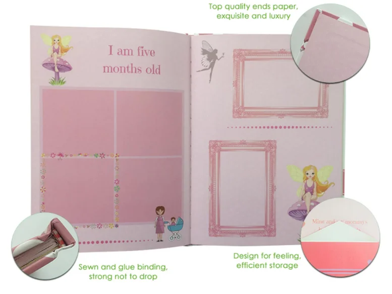 Недорогой полноцветный фотоальбом в твердой обложке для первого года «сделай сам» Детские журналы и книги
