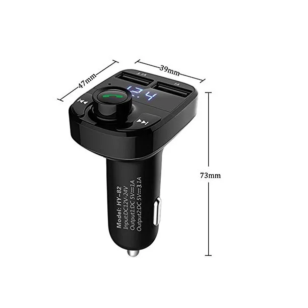 2019 HY82 Handsfree Car Kit fm transmitter mp3  With USB Charger